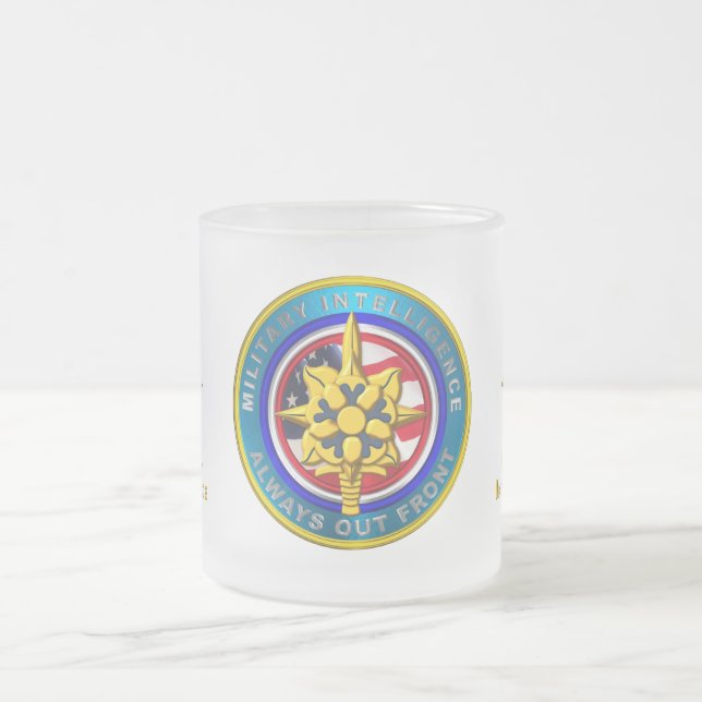 Taza De Cristal Esmerilado Veterano de Inteligencia Militar (Centro)