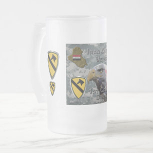 Taza De Cristal Esmerilado Veterano de la 1ª División de Caballería - Irak