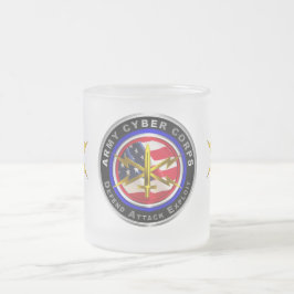 Taza De Cristal Esmerilado Veterano del Cuerpo Cibernético del Ejército