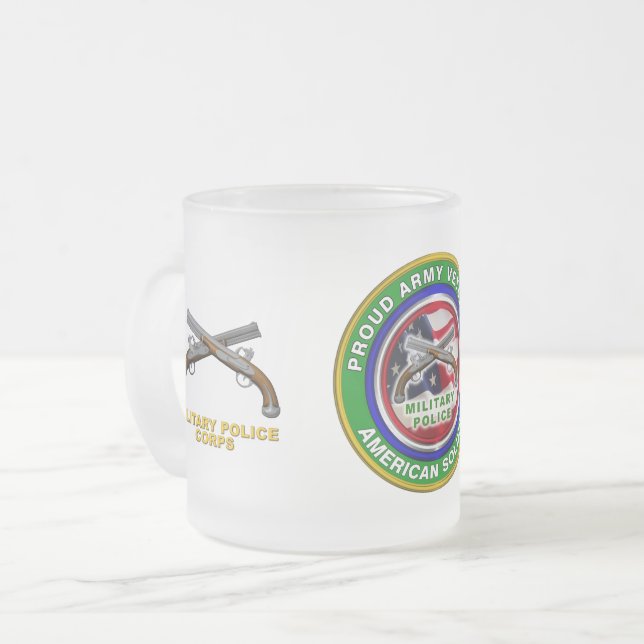 Taza De Cristal Esmerilado Veterano del Cuerpo de Policía Militar del Orgullo (Anverso izquierdo)