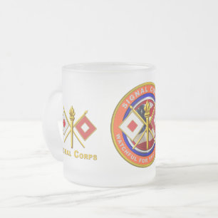 Taza De Cristal Esmerilado Veterano del Cuerpo de Señales