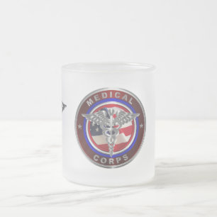 Taza De Cristal Esmerilado Veterano del Cuerpo Médico 