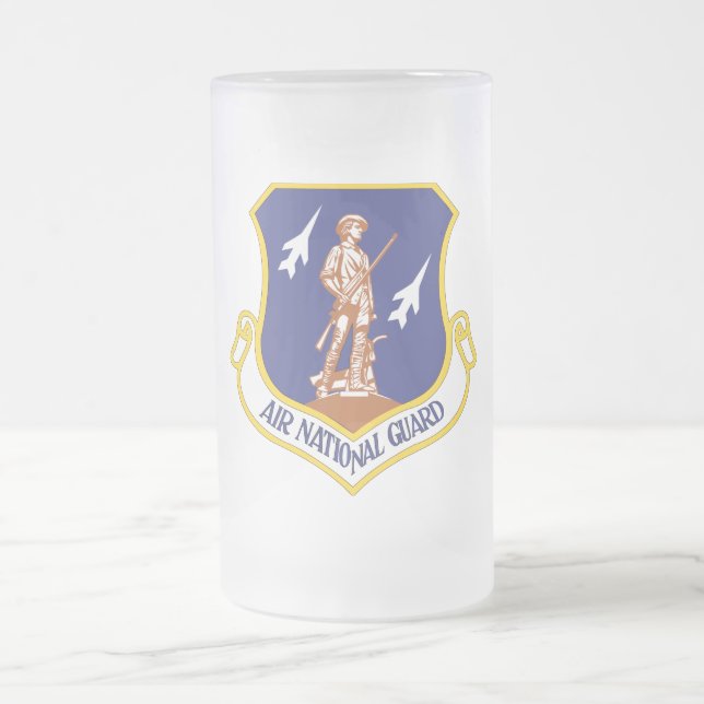 Taza De Cristal Esmerilado Veterano Militar de la Guardia Nacional Aérea (Centro)