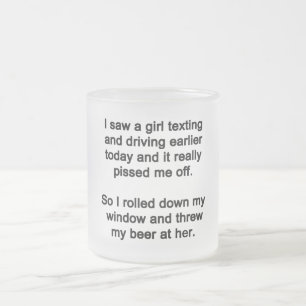 Taza De Cristal Esmerilado Vi a una chica enviando mensajes de texto