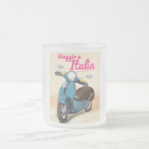 Taza De Cristal Esmerilado Viaggio una impresión del poster del viaje de