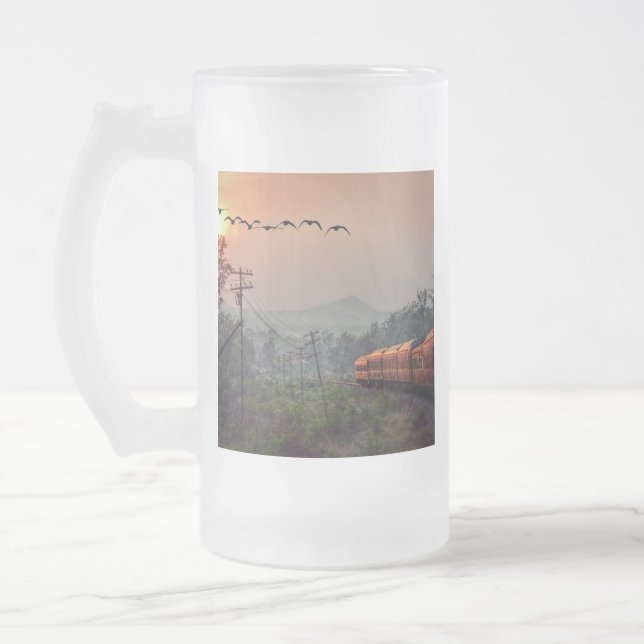 Taza De Cristal Esmerilado Viajar (Izquierda)