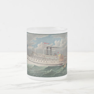 Taza De Cristal Esmerilado Viaje de NY Grand Paddlewheel Vapor El Peregrino