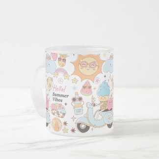 Taza De Cristal Esmerilado Vibes de verano de Pastel