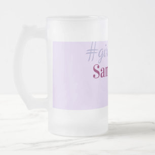 Taza De Cristal Esmerilado vibraciones femeninas hashtag rosa lila claro vibr