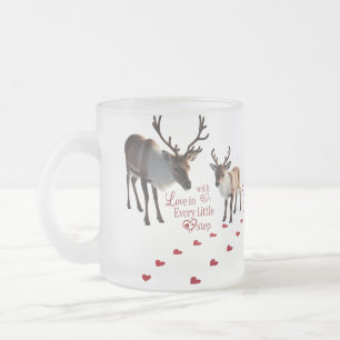Taza De Cristal Esmerilado Vibrante Reno de Invierno Mágico 