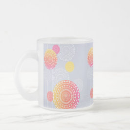 Taza De Cristal Esmerilado Vibrante rosa amarillo al azar Mandala