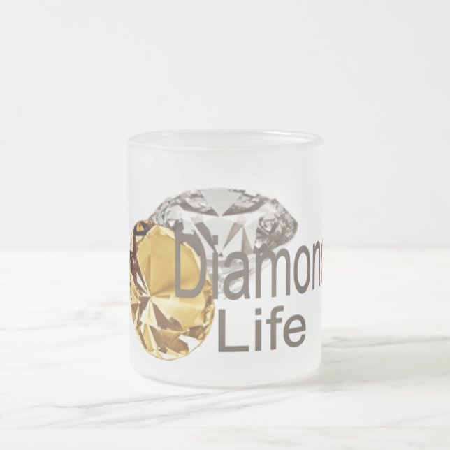 Taza De Cristal Esmerilado Vida del diamante (Centro)