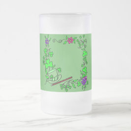 Taza De Cristal Esmerilado Vidrio de cerdo verde irlandés