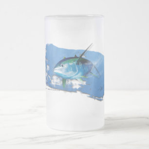 Taza De Cristal Esmerilado Vidrio de cerveza helado atún amarillo de la alet
