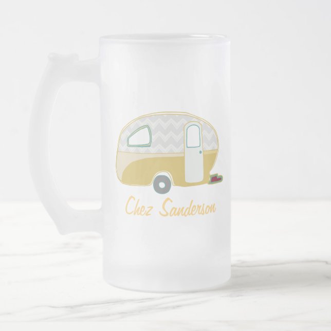 Taza De Cristal Esmerilado Vidrio de cerveza retro personalizado (Izquierda)