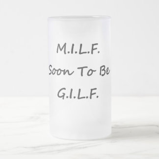 Taza De Cristal Esmerilado Vidrio de MILF