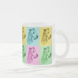 Taza De Cristal Esmerilado Vidrio de té de Terrier Irlandesas “pop-art "