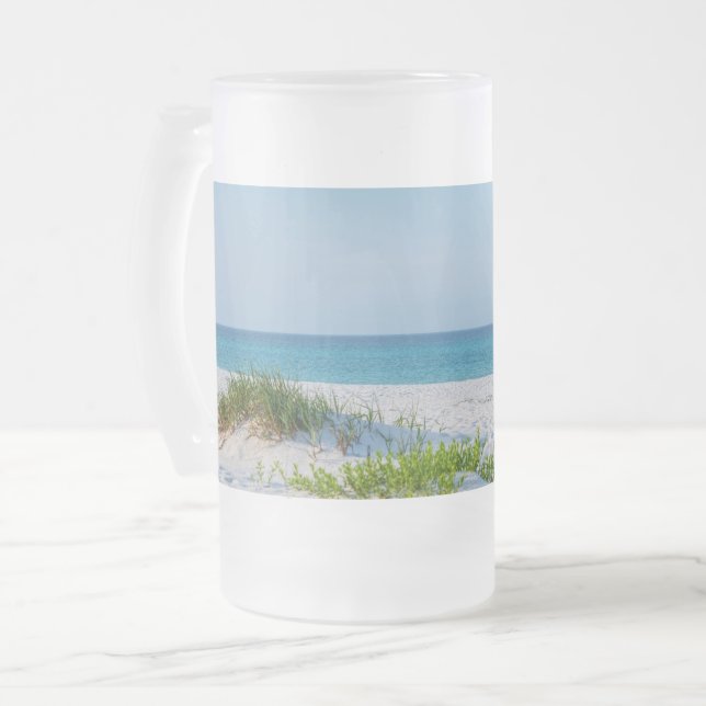 Taza De Cristal Esmerilado Vidrio escarpado de arena blanca en Florida (Anverso izquierdo)
