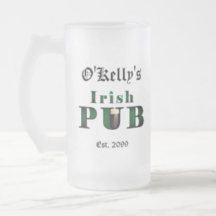 Taza De Cristal Esmerilado Vidrios de cervecería escarpada irlandeses