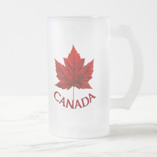 Taza De Cristal Esmerilado Vidrios del recuerdo de la hoja de arce de Canadá