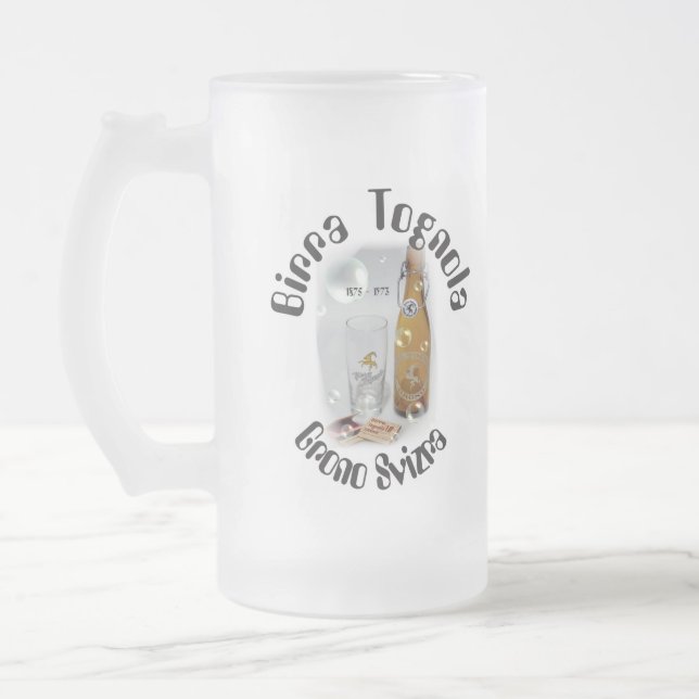 Taza De Cristal Esmerilado Viejo musgo de cerveza (Izquierda)
