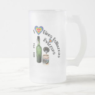 Taza De Cristal Esmerilado Viejo musgo de cerveza
