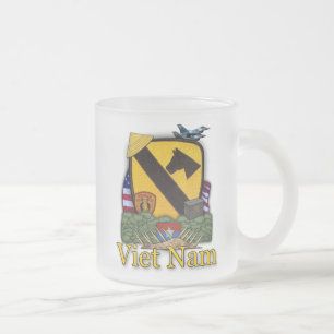 Taza De Cristal Esmerilado Vietnam 1ª división de caballería vets cervecer