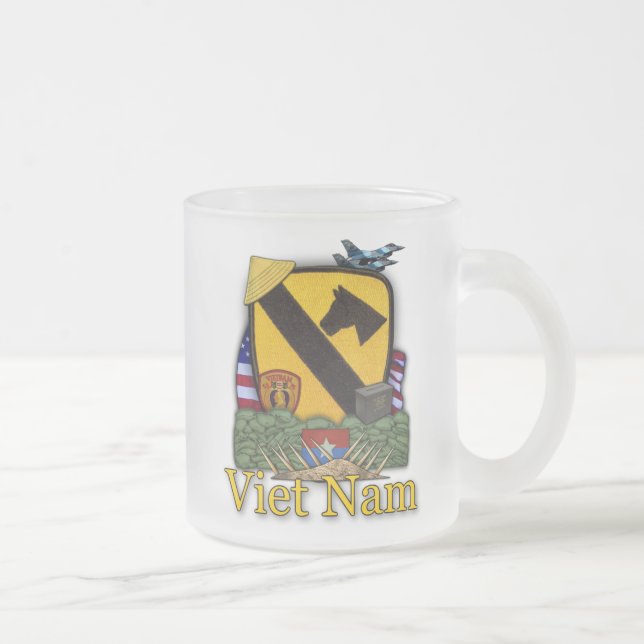 Taza De Cristal Esmerilado Vietnam 1ª división de caballería vets cervecería  (Derecha)