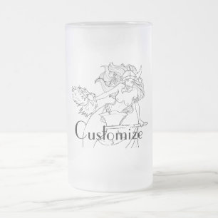 Taza De Cristal Esmerilado Viking Mermaid Warrior Thunder_Cove