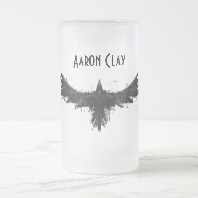 Taza De Cristal Esmerilado Viking Raven Frosted Mug (Centro)