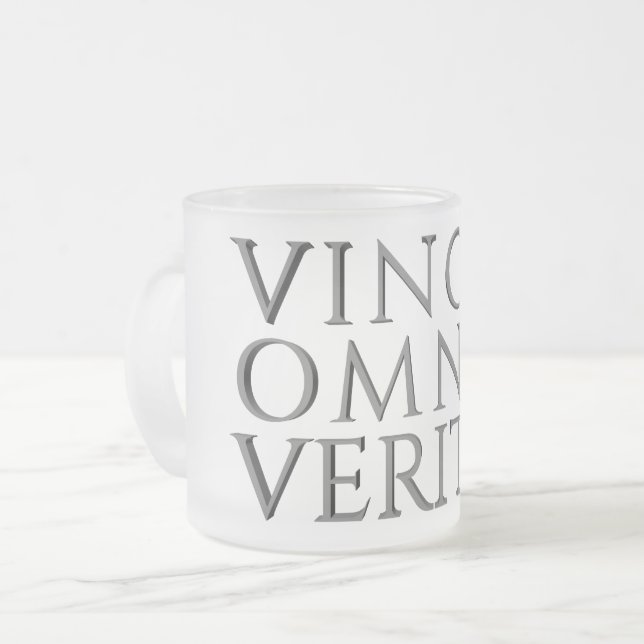 Taza De Cristal Esmerilado VINCIT OMNIA VERITAS - Café de vidrio escarpado li (Anverso izquierdo)