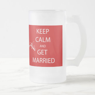 Taza De Cristal Esmerilado Vintage MANTENGA LA CALMA DE CASARSE