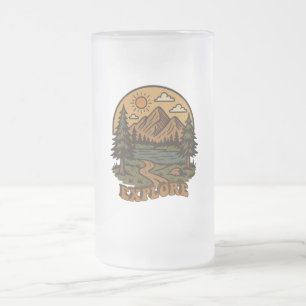 Taza De Cristal Esmerilado Vintage/rústico al aire libre explorar la naturale