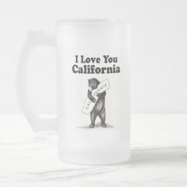 Taza De Cristal Esmerilado Vintage te amo California