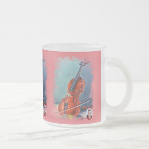 Taza De Cristal Esmerilado Violín