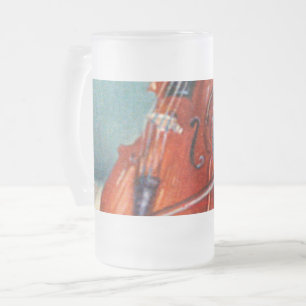 Taza De Cristal Esmerilado Violín