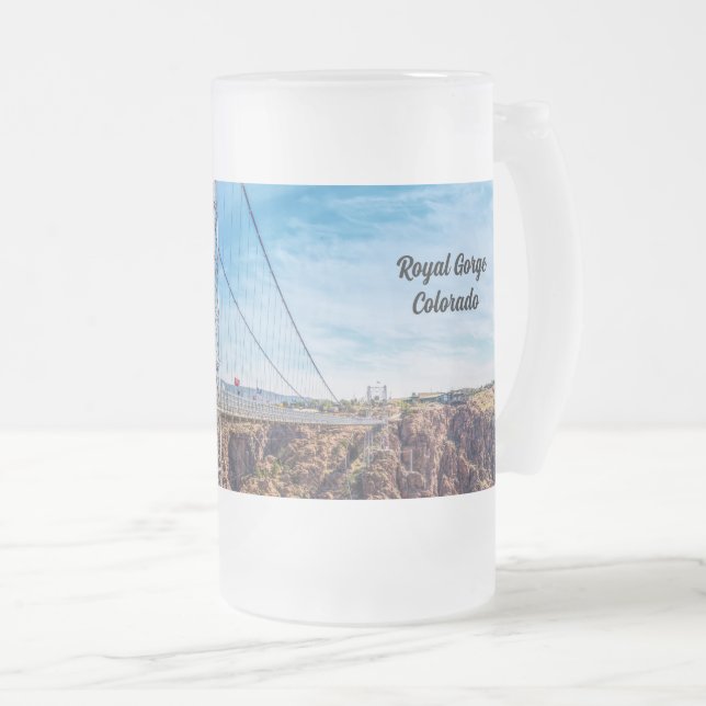 Taza De Cristal Esmerilado Vista lateral del puente de la garganta real de la (Anverso derecho)