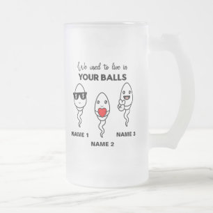 Taza De Cristal Esmerilado Vivía En Tus Bolas, Gracioso Café Mug