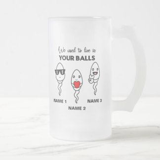 Taza De Cristal Esmerilado Vivía En Tus Bolas, Gracioso Café Mug