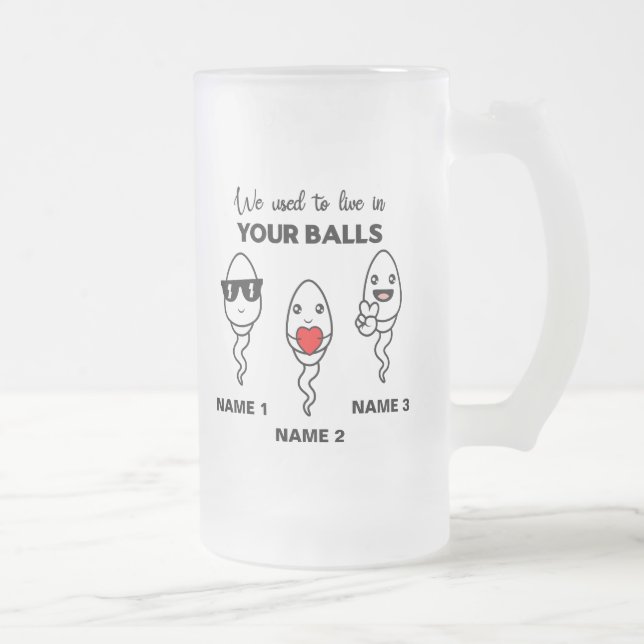 Taza De Cristal Esmerilado Vivía En Tus Bolas, Gracioso Café Mug (Derecha)