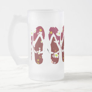 Taza De Cristal Esmerilado Volteado Rojo