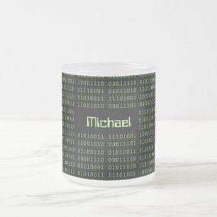Taza De Cristal Esmerilado Voz personalizada del equipo de código binario