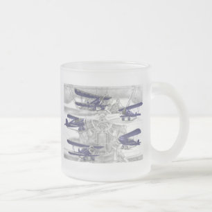Taza De Cristal Esmerilado Waco Biplane