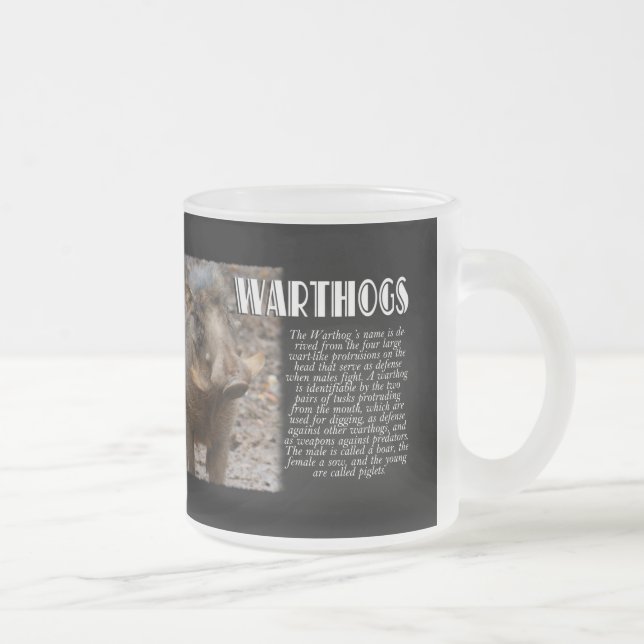 Taza De Cristal Esmerilado WARTHOGS con la descripción (Derecha)