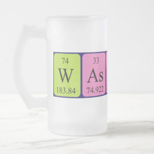 Taza De Cristal Esmerilado Wassup tabla periódica palabra frosty mug