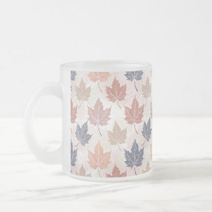 Taza De Cristal Esmerilado Wavy Autumn Leaves