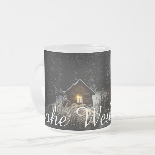 Taza De Cristal Esmerilado Weihnachtsgrüße mit Hexenhaus (Anverso izquierdo)