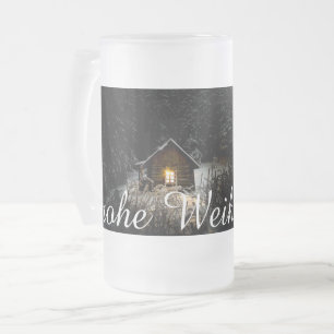 Taza De Cristal Esmerilado Weihnachtsgrüße mit Hexenhaus