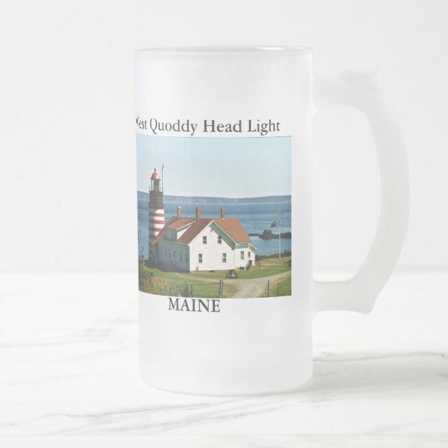 Taza De Cristal Esmerilado West Quoddy Head Light, Mainsted Mug (Derecha)
