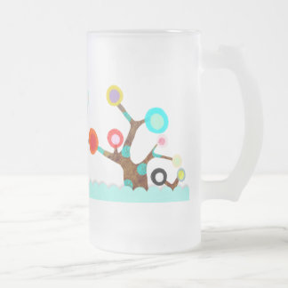 Taza De Cristal Esmerilado Whimsical Colorous Tree Mug